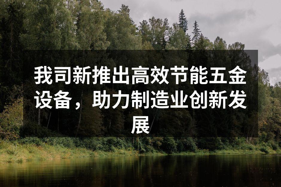 我司新推出高效节能五金设备,助力制造业创新发展