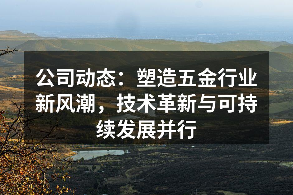 公司动态:塑造五金行业新风潮,技术革新与可持续发展并行